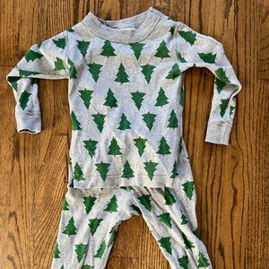 Hanna Andersson Gray and Green Christmas Tree Pajamas